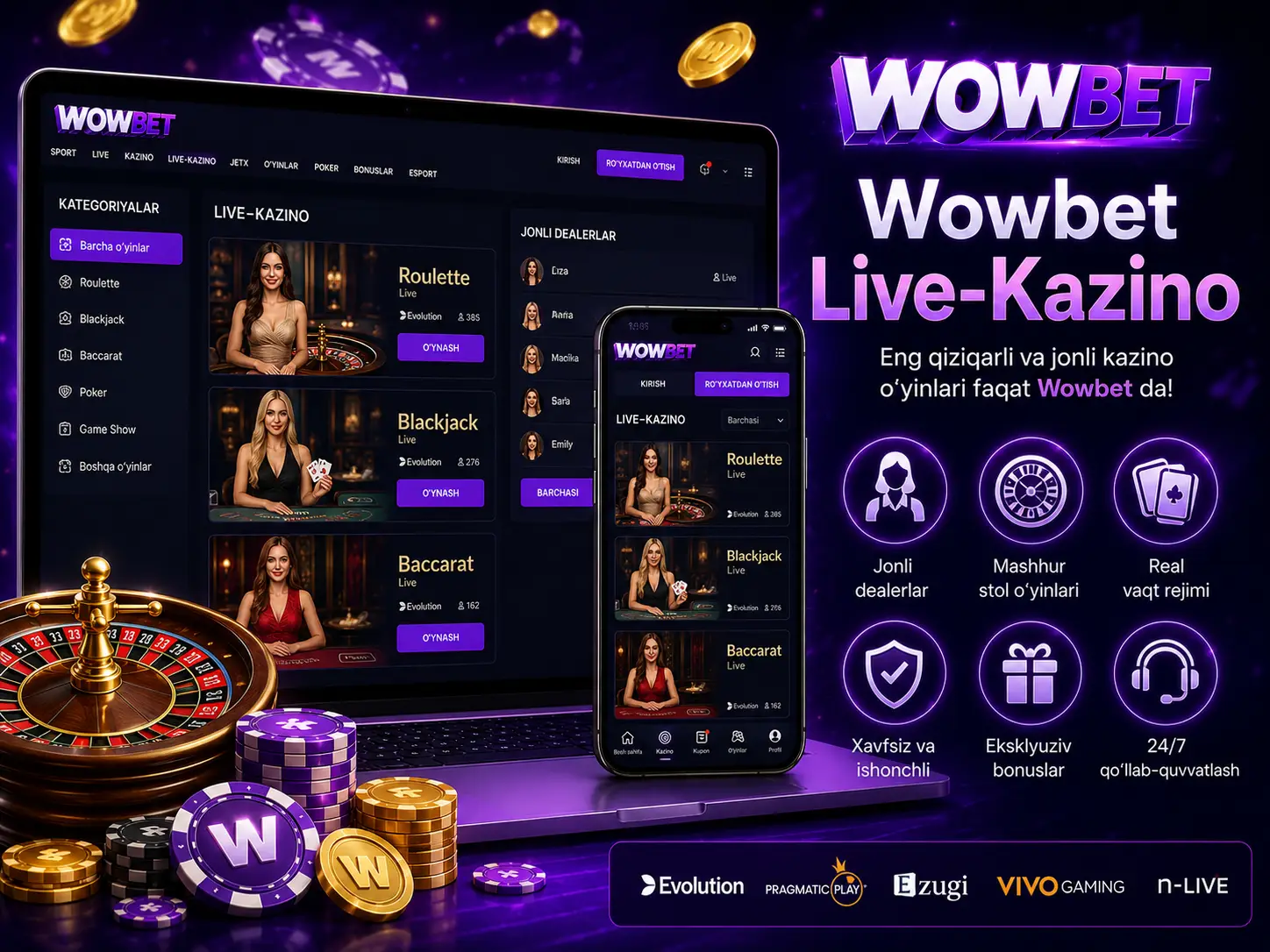 Live Kazino Wowbet Uzbekistan